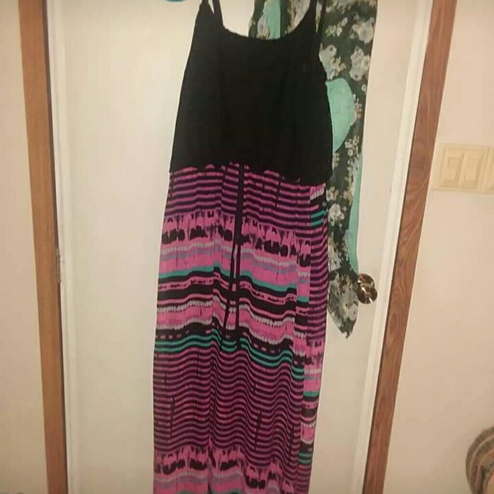 Floor length spaghetti strap dress